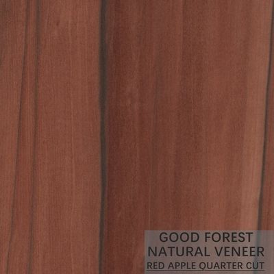 Le quart vertical de grain Apple de placage naturel en bois d'OEM a coupé le placage