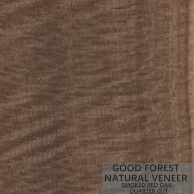 Le bois de chêne rouge fumé plaquent/quarts naturels de contreplaqué de placage a coupé le FSC
