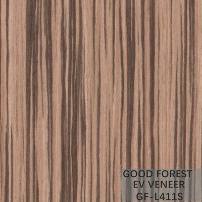 Le zèbre de placage d'EV a machiné le bois pour plaquer le grain droit de couleur naturelle