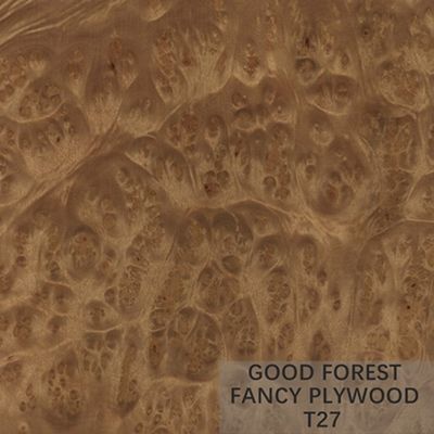 Placage adapté aux besoins du client de canal radiculaire de Burl Veneer Plywood Board Fancy