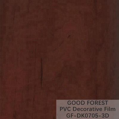 Film intérieur de PVC d'ODM boursouflant la couleur rouge de grain en bois décoratif