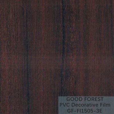 Film intérieur de PVC d'ODM boursouflant la couleur rouge de grain en bois décoratif