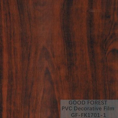 Film intérieur de PVC d'ODM boursouflant la couleur rouge de grain en bois décoratif