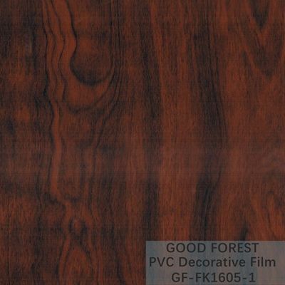 Film intérieur de PVC d'ODM boursouflant la couleur rouge de grain en bois décoratif