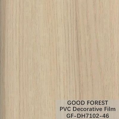Type jaune-clair décoratif de couleur de boursouflure de film de PVC en bois de grain d'OEM