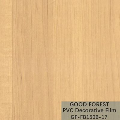 Type jaune-clair décoratif de couleur de boursouflure de film de PVC en bois de grain d'OEM