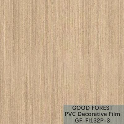 Type jaune-clair décoratif de couleur de boursouflure de film de PVC en bois de grain d'OEM