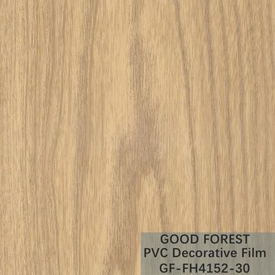 Type jaune-clair décoratif de couleur de boursouflure de film de PVC en bois de grain d'OEM
