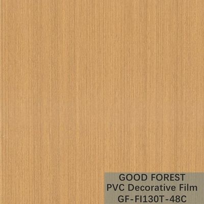 Type jaune-clair décoratif de couleur de boursouflure de film de PVC en bois de grain d'OEM
