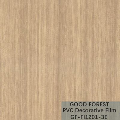 Type jaune-clair décoratif de couleur de boursouflure de film de PVC en bois de grain d'OEM