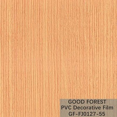 Type jaune-clair décoratif de couleur de boursouflure de film de PVC en bois de grain d'OEM