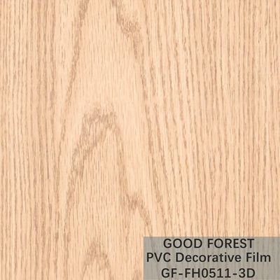 Type jaune-clair décoratif de couleur de boursouflure de film de PVC en bois de grain d'OEM