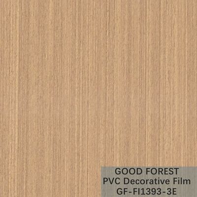 Type jaune-clair décoratif de couleur de boursouflure de film de PVC en bois de grain d'OEM