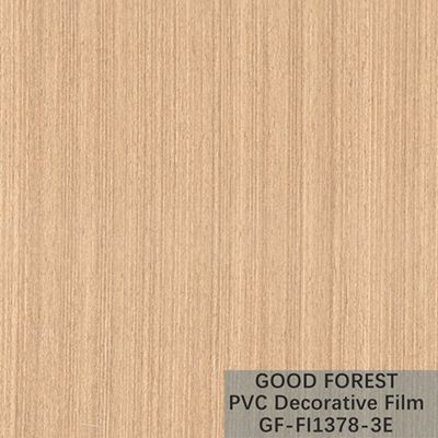 Type jaune-clair décoratif de couleur de boursouflure de film de PVC en bois de grain d'OEM