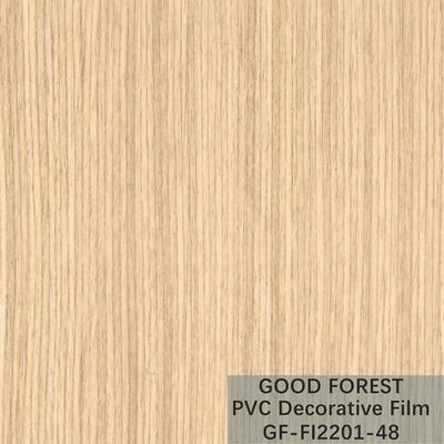 Type jaune-clair décoratif de couleur de boursouflure de film de PVC en bois de grain d'OEM