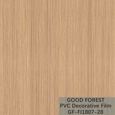 Type jaune-clair décoratif de couleur de boursouflure de film de PVC en bois de grain d'OEM