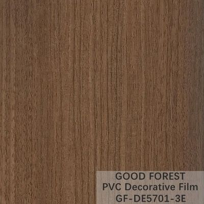 Film décoratif de PVC de garde-robes boursouflant la couleur brun clair de grain en bois