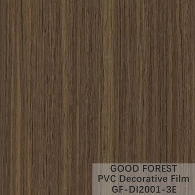 Film décoratif de PVC de garde-robes boursouflant la couleur brun clair de grain en bois