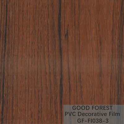 Film décoratif de PVC de garde-robes boursouflant la couleur brun clair de grain en bois