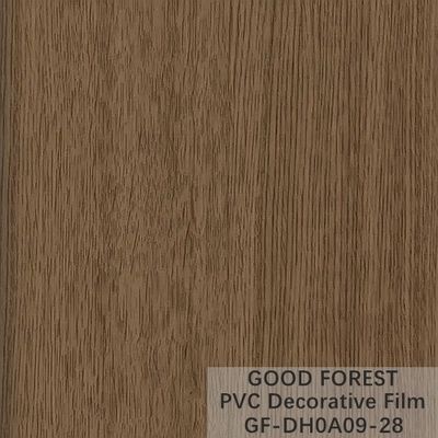 Film décoratif de PVC de garde-robes boursouflant la couleur brun clair de grain en bois
