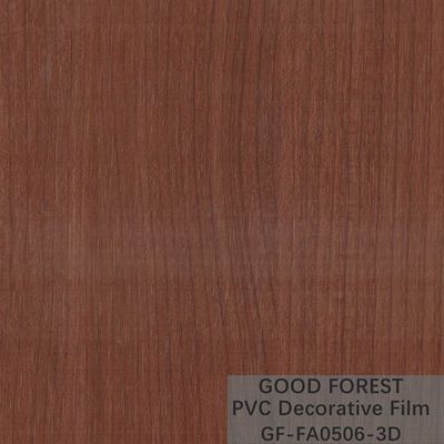 Film décoratif de PVC de garde-robes boursouflant la couleur brun clair de grain en bois