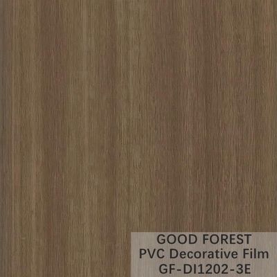 Film décoratif de PVC de garde-robes boursouflant la couleur brun clair de grain en bois