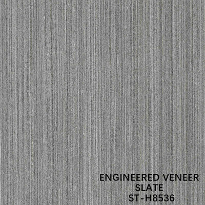 Taille foncée machinée 3100mm de Grey Color For Decoration Lengthened de grain Fineline droit de la noix H8536 de placage en bois d'ardoise