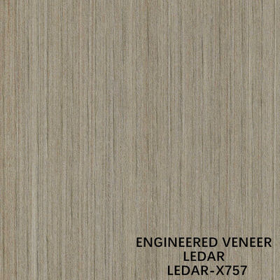 La tranche en bois machinée de placage de Ledar a coupé la couleur du grain droit X757 Brown de techniques pour le fabricant de la Chine de revêtement mural