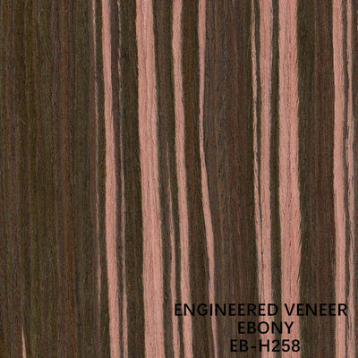 La couleur Ebony Wood Veneer Slice Cut machiné par H258 de Brown a tondu de retour pour la peau de porte