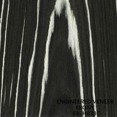 Couleur noire et blanche synthétique du grain H878C de couronne d'Ebony Wood Veneer Flat Cut pour l'hôtel