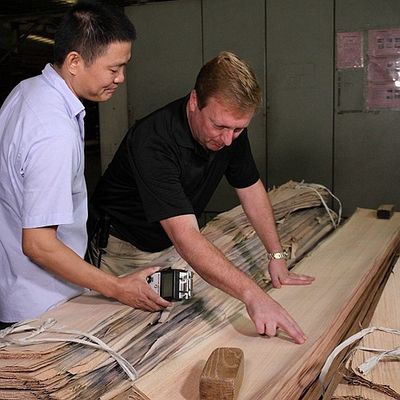 Le placage naturel de panneautage et en bois de l'Afrique Sapele de portes a à plat coupé la catégorie du grain D.C.A. de couronne
