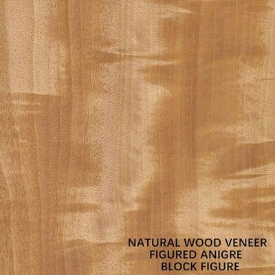 Couleur uniforme 0.5mm de placage d'Anegre Afrique de bloc de grain en bois naturel de chiffre