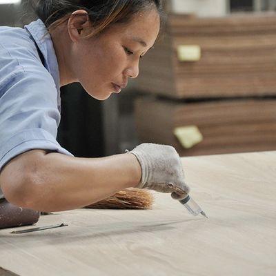 Qualité figure naturelle de contreplaqué de fantaisie de chiffre de bloc d'Anigre bonne pour la porte et l'usine de la Chine de catégorie du panneau E1/E2 de Windows