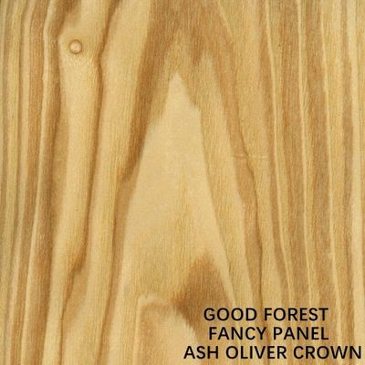 La taille standard de conseil de forces de défense principale d'épaisseur naturelle de fantaisie d'Ash Oliver Wood Veneer Crown Grain 9mm/18mm peut être sans peinture