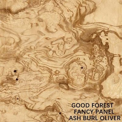 Fantaisie rallongée Ash Burl Oliver Wood Veneer Book Match naturel de taille épissant pour l'OIN de décoration d'hôtel