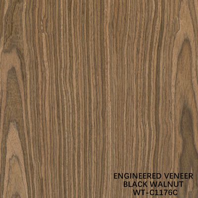 Veneur de bois reconstitué Noix de noyer couronne coupée à plat Grain 0,15-0,6 mm Marron Pour la porte