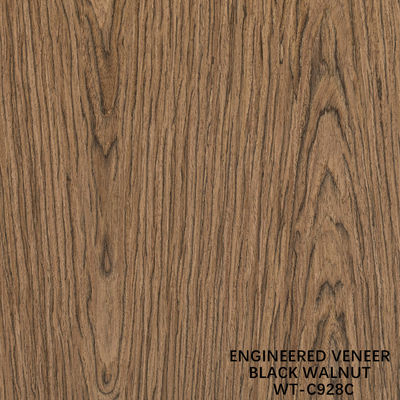 Veneur de bois reconstitué Noix de noyer couronne coupée à plat Grain 0,15-0,6 mm Marron Pour la porte