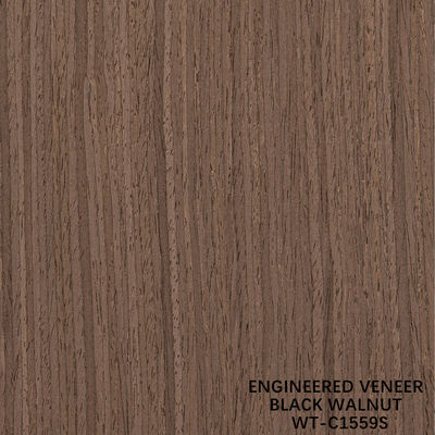 Veneer de bois de noyer américain reconstitué 0,15-0,60 mm Service personnalisé Quartier coupé Fine Line Pour la décoration