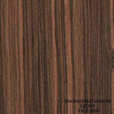 Recon ébène bois placage tranche coupé grain droit double couleur pour la porte et l' armoire décoration faciale