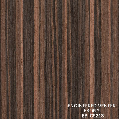 Recon ébène bois placage tranche coupé grain droit double couleur pour la porte et l' armoire décoration faciale