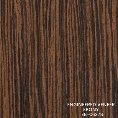 Recon ébène bois placage tranche coupé grain droit double couleur pour la porte et l' armoire décoration faciale