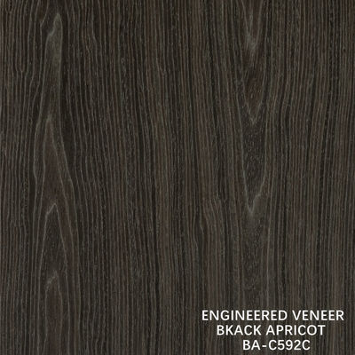 Top A Veneer de bois artificiel Lavé Noir Abricot Couronne Grain Couleur foncée Pour la décoration de l'armoire d'hôtel