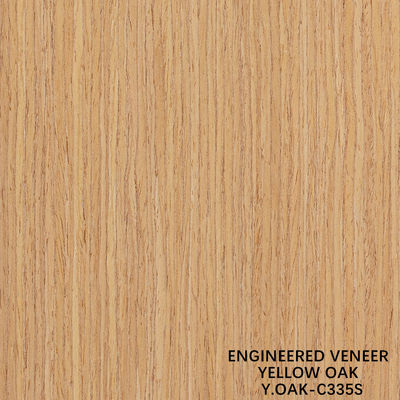 Placage de bois reconstitué Chêne Jaune Fil Vertical Coupe Quart 3050*640mm Pour Décoration d'Hôtel 113S / 335S