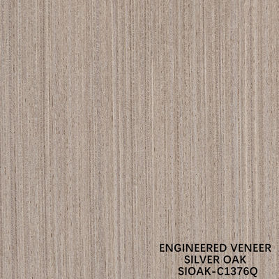 Fabrication de façade de bois en quart de coupe de feuille de chêne d'argent épaisseur 0,4 mm pour la face du placard