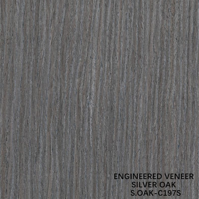 Veneur de bois d'ingénierie sophistiquée en chêne d'argent coupé pour porte et armoire face allongée taille 3100mm