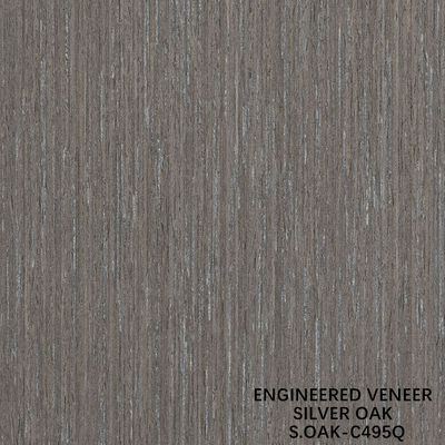 Façade en bois finement conçue en chêne argenté pour porte et armoire allongée taille 3100mm SOAK-197S/495Q/1326S/1579S/1640S