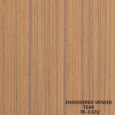 Quartier de coupe de placage de teck conçu 2500 * 640 mm taille normale grain droit pour la décoration de l'hôtel