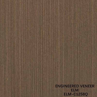 0.5mm feuille de placage en bois d'orme pour panneaux sophistiqués 2500-3100mm allongé coupe de quart de couleur de marron