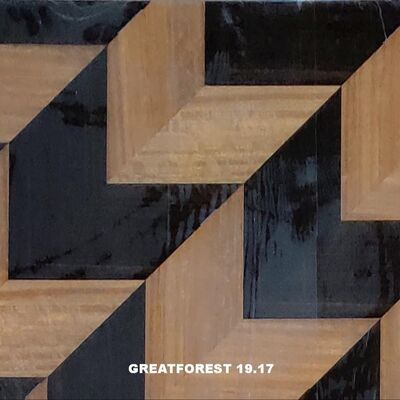 Parquet artistique en bois Faisceau de collage symétrique motif géométrique riche en couleurs Peinture en bois 0,55 mm