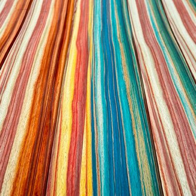 Placage de bois teint naturel et écologique, Placage de bois décoratif multicolore vibrant, Tailles personnalisées pour meubles, portes et décoration murale intérieure